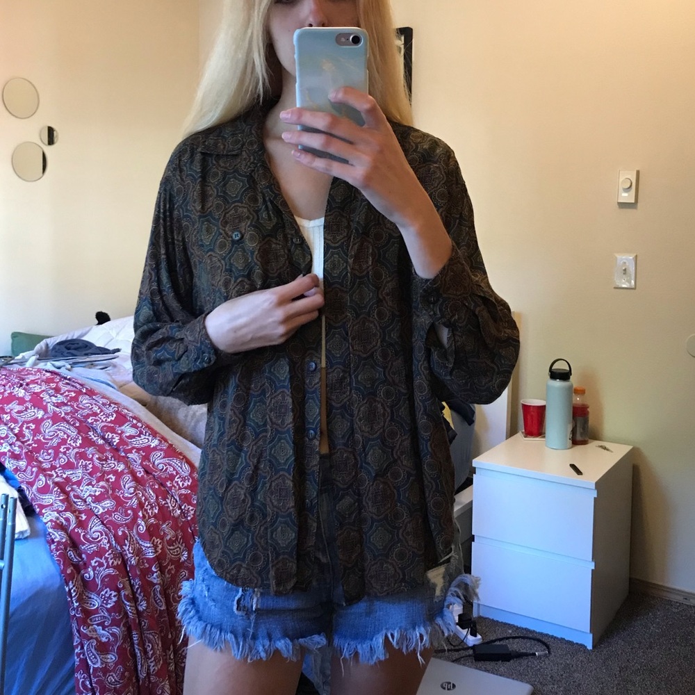 Multicolored button down shirt